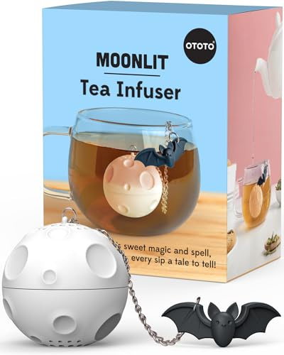 Süße Teesiebe - Loseblatt-Tee-Ziehsieb, Tee-Infuser für losen Blatttee, Tee-Diffusoren, Teezubehör, Pilzgeschenke, süßes Küchenzubehör, White Elephant Gifts, (Moonlit, Spooky, Gothic)
