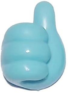 Blue One Pack Hook With Thumb Up Data Cable Storage Holder Hook Self Adhesive No Punching, Non-marking Small Plastic Finger Hook