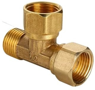 Messing-Rohrverschraubung, männlich, weiblich, 1/8 Zoll, 1/4 Zoll, 3/8 Zoll, 1/2 Zoll, T-Stück, Kupferanschlüsse, Wasser-Öl-Gas-Adapter(A,1/2)