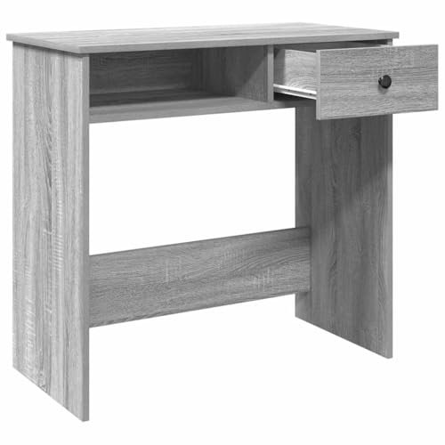 HEFZGDB Schreibtisch Grau Sonoma 80x40x75 cm Holzwerkstoff Gamer Tisch Gaming Tisch Gaming Schreibtisch Computertisch Klein für Wohnbereich Schlafzimmer Arbeitszimmer Küche