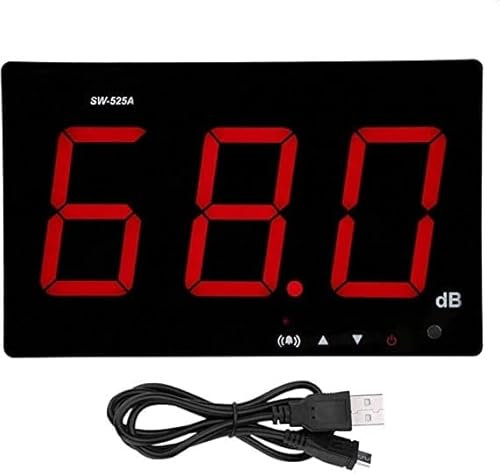 IUBGFTO Fonometro, Display LCD Montato a Parete Fonometro Digitale USB 30-130 Db, Misuratore di Livello sonoro USB Rilevamento del Suono
