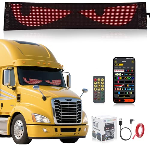 LED Augen für Auto LKW, Devil Eyes Light,T eufelsaugen Display Matrix Panel | Leuchtaugen, Dynamic Soft Screen, Wasserdicht, Smart DIY, Programmierbare, Kfz Frontscheibe Heckscheibe Traktor