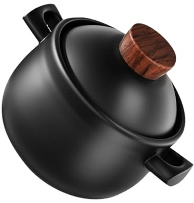 FUNOMOCYA Olla De Barro Grande Para Cocina Gas Resistente Altas Temperaturas Antiadherente y Fácil Limpieza Para Guisos Sopas y Arroces Saludables Hogar