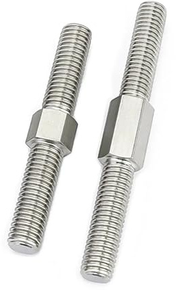 KSeSii Lot de 2 tiges filetées à double extrémité, filetage gauche et droit, M6 M8, filetage positif et négatif, boulons à goujon, vis en acier inoxydable 304(M6x40mm-2pcs)
