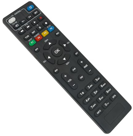 AULCMEET Telecomando di Ricambio applicabile per DiGiQuest ANFEL DVB-T2 HD Decoder T265 Hevc H265 KT1045 (TLC Q10 - Q20 - Q30 - TI9 XSD 2.1)