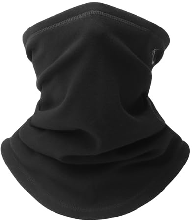 Oscenny Snood,Soft Windproof Breathable Stretchy Thermal Fleece Snood Neck Warmer Face Mask Cover Scarf Quick Dry for Cycling,Motorcycle,Running,Work for Cold Windy Weather Winter(Black)