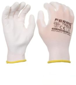 DRW Guantes Trabajo nitrilo sin Costura 4121X Grip 13 Blancos 12 Juegos Talla M