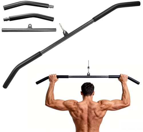Zymuegist 39in Lat Pull Down Bar, Fitness Lat Pulldown Attachments for Tricep Press and Upper Body Workout Strength Training, Gym, Muscle Building