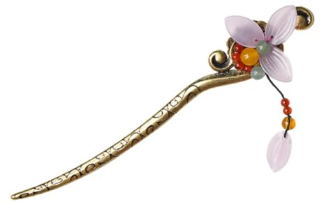 ARTSEWPLY Fermaglio per Chioma Vintage in Metallo e Agata Design Elegante, Accessorio per Chioma Donna per Uso Quotidiano e Matrimoni, Decorazione Confortevole per Acconciature