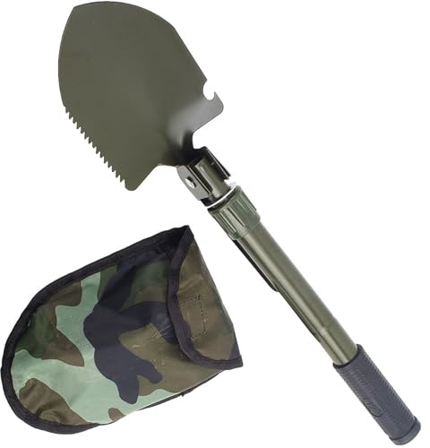 Pelle pliante haute performance en acier au carbone design compact avec outil de creusage extérieur antidérapant pour jardinage, camping, pelle pliante multifonctionnelle en acier au carbone