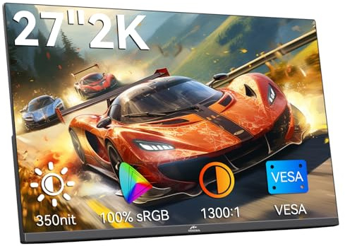 Kenowa 27 inch 100Hz Freesync Gaming Monitor 2K QHD 2560x1440 IPS Screen 100% RGB Built in Speakers& Adjustable Stand External Computer Monitor for Laptop,Windows PC,Mac,PS4,Xbox