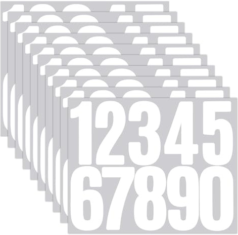 10 Blatt Briefkasten Zahlen Aufkleber 7,7cm Hausnummer Zahlen Klebezahlen Wetterfest Wasserdichte Weiß Große Sticker 0-9 Selbstklebendes für Postkasten Schilder Hausnummern