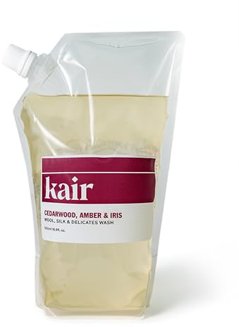 Kair Wool, Silk & Delicates Wash Refill - Cedarwood, Amber & Iris | Plant-Based Laundry Detergent for Fine Fabrics, 16.9 Fl Oz, Vegan, Cruelty-Free, Biodegradable, Gentle Cleaning & Protection