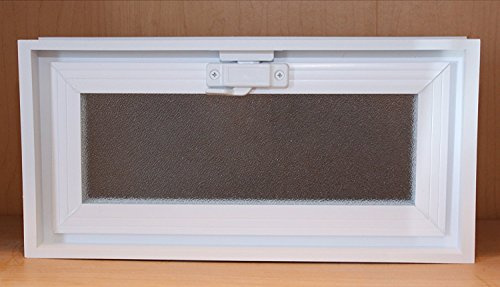 Glass Block Vent - 16x8 Vinyl Hopper Vent