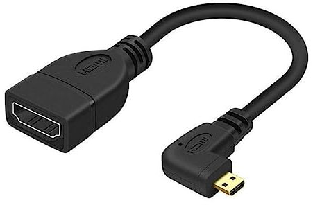 chenyang Micro HDMI Stecker auf HDMI Buchse 4K60hz HDTV 90 Grad nach links abgewinkelter Kabeladapter für Displays Monitore Kameras 10cm