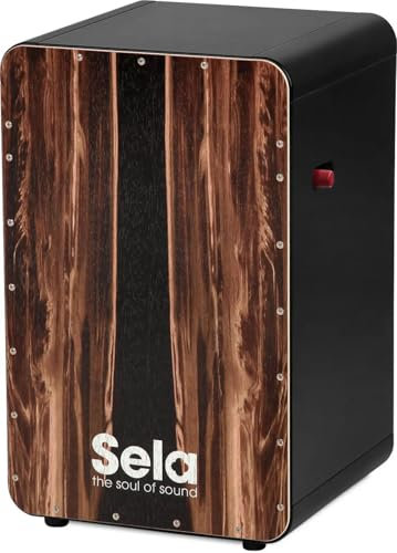 Sela SE 107 CaSela Black Pro Dark Nut Snare Cajon - mit On/Off-Mechanik, spielfertig aufgebaut
