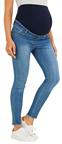 Vertbaudet 7/8 Slim-Fit-Jeans für die Schwangerschaft, Bundweite verstellbar Blue Stone 44