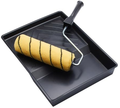 ProDec 9 pollici x 1,75 Set di 3 rulli in tessuto a pelo medio, telaio a gabbia e vassoio per la verniciatura con pitture ad emulsione e per muratura su pareti e soffitti interni ed esterni, 9.