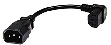 CERRXIAN 7.5In 20CM IEC 320 90 Grad C13 3 Pin Buchse an C14 3 Pin Stecker PDU Netzteil Verlängerungskabel für Computer LED HDTV Monitor und Scanner