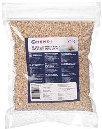 HENDI Copeaux de Bois Aromatique, Bois d'aulne et hêtre special, pour fumer à chaud dans un fumoir de table ou un fumoir armoire, 250gr
