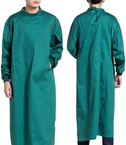 Milisten Disposable Protective Coverall, Full Body Lab Coat with Non-Woven Fabric for Hospital, Clinic, Doctor, Nurse (Dark Green)