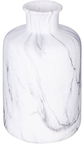 Atmosphera Vase, Marmor, Weiß, H17-5 cm