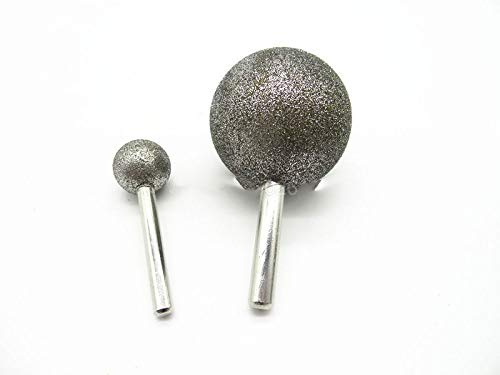 1 Pz 6mm / 8mm Gambo Testa Sferica Punta di Mola Diamantata Punte Montate Rivestite Frese A Sfera Rotonda Grossa Per Pietra Trapano Metallo, 8mm (gambo 6mm)