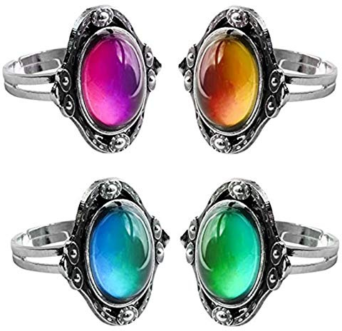 OSALAD Feine Schmuck Stimmung Ring Farbe Wechseln Emotion Fühle Wechselbare Band Temperaturring Frauen Einstellbare Männer