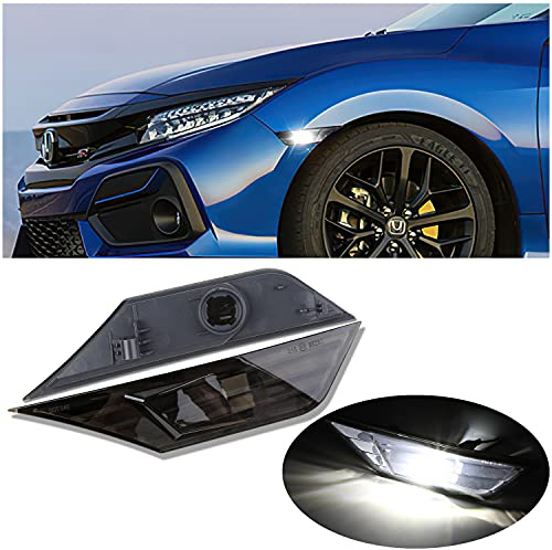 Rui Xin Trade Turn Signal LED Bulb Front Side Marker Light Kit Compatible With 2016-up Honda Civic Sedan/Coupe/Hatchback, Replace OEM Sidemarker Lamps