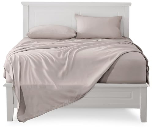 FARFALLAROSSA Lenzuola Matrimoniali Completo, Materiale 100% Puro Cotone, Lenzuola e 2 Federe da Letto, Biancheria da Letto Tinta Unita, tortora