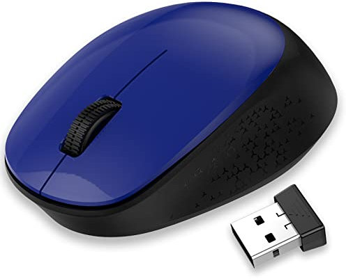 LeadsaiL Souris sans Fil 2,4 G silencieuse avec récepteur USB, Suivi Optique 1600 DPI, Souris 3 Boutons, pour droitiers et gauchers, Compatible avec PC, Mac, Ordinateur Portable, Windows - Bleu foncé
