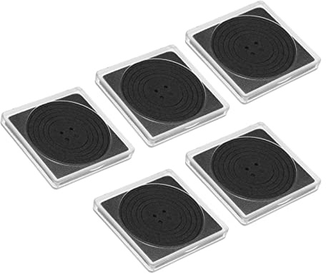 PATIKIL Monedas Presión Soporte, 5 Paquete Moneda Colección Estuche Cuadrado con Monedas Exhibición Cuadro Ajuste 19/24/29/34/39mm Monedas para Coleccionista Colección, Claro Negro