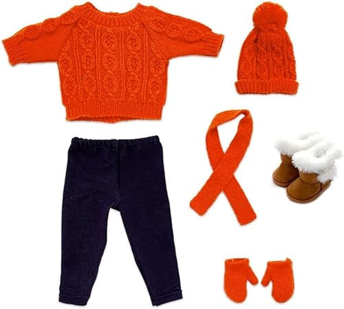 Uteruik Puppen-Kleidung Outfits für 43 cm Puppen, 6-teiliges Winter-Ski-Set, Kostümzubehör, Kinderspielzeug-Dekoration (#C)