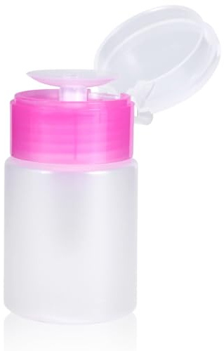 60ml Pumptom Plastflaska, Nagellackborttagare för Alkohol Flytande Rengöringsmedel (Rosa)