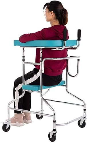 Rollator Walker für Erwachsene und Senioren – 4-Rad Mobilitätshilfe mit Sitz, Rückenlehne und Armlehne – 100 kg Kapazität – Sitz-zu-Steh-Unterstützung Lauflernhilfe