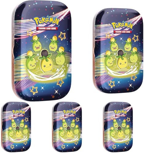 Pokémon TCG: Scarlet & Violet—Paldean Fates Mini Tin – Smoliv (2 Booster Packs, 1 Sticker & 1 Art Card) (Pack of 5)