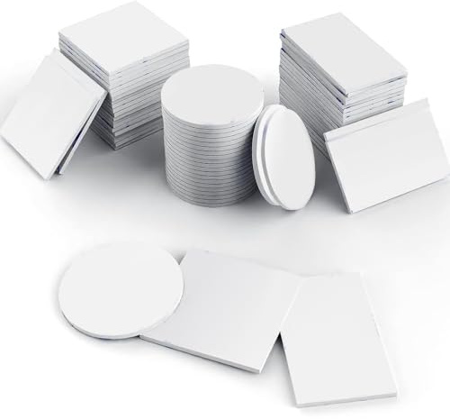 SSKHE 60 Stück Doppelseitige Klebrige Pads, Doppelseitiges Schaumband, Hochleistungsklebepads, Klebende Schaumpads, Wasserdichte Installation Klebepad, Quadrate Rechteck und Runde Klebepads (weiß)