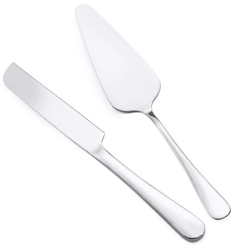 NIYATA Paletta per torta Spatola Torta, Taglio Torta Pasticceria Argento, Set di Coltelli da Torta da Matrimonio in Acciaio Inossidabile, Ideale per Matrimonio e Festa e Compleanno