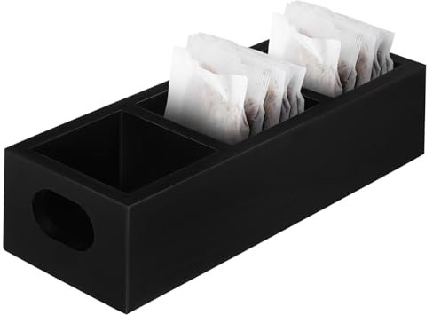 PRETYZOOM Scatola Da Tè in Legno Multi-scomparto Organizzatore Per Bustine Di Tè Coperchio Per Cucina e Ufficio