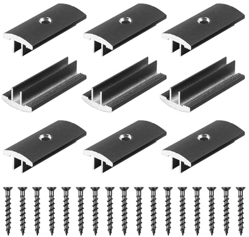 100Stk Aluminiumlegierung Terrassenclips Befestigungs Clips Versteckt Abstandshalter Clips mit 100 Schrauben für WPC/BPC, Bambusholzboden Verschluss