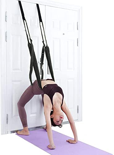 Yoga Fitness Stretching Strap, Adjustable Leg Stretcher Back Bend Assist Trainer, Improve Leg Waist Back Flexibility Home Gym Equipment for Rehab Pilates Ballet Cheerleading Splits Gymnastics (black)