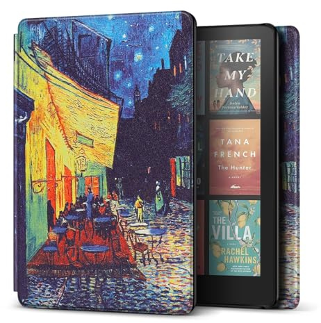 TNP Custodia per Kindle Paperwhite 12ª Generazione 2024 / Kindle Colorsoft Signature Edition - Cover Protettiva Folio in Pelle PU da 17,8 cm per Kindle Paperwhite Kids con Auto Sleep/Wake,