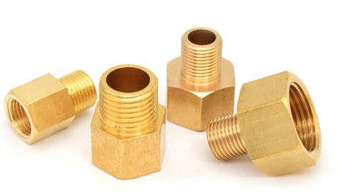 1pc Copper M/F 1/8,1/4,3/8,1/2 3/4 Male to Female Threaded Brass Coupler Adapter Brass Pipe Fitting PIUHRKLEVD(01F-01M)