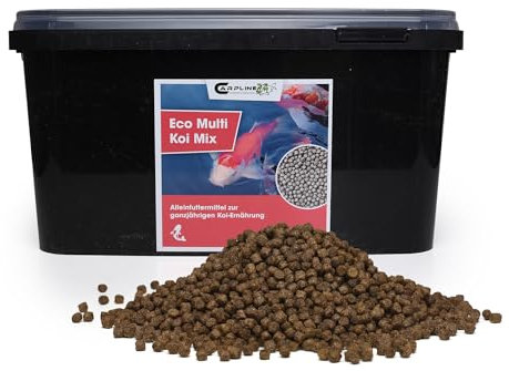 Carpline24 Eco Multi Koi Mix 2,5 kg 6 mm - Hochwertiges Koifutter mit Astaxanthin, Proteinreiches Fischfutter Farbenprächtige Teichfische