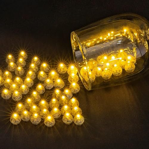 Bacxzomx 50 Pièces LED Balloon Lumières, Mini LED Ballons Lampes, Boule Rond LEDs Balloon Lumière pour Décoration Mariage Anniversaire Noël Halloween Fêtes (Blanc Chaud)