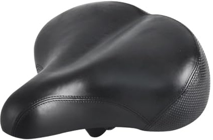 EIRONA Breiter Fahrradsattel – Bequemer Universal-Fahrradsitz für Erwachsene – Wasserdichtes Kunstleder – Memory-Schaum – Schwarz – Unisex