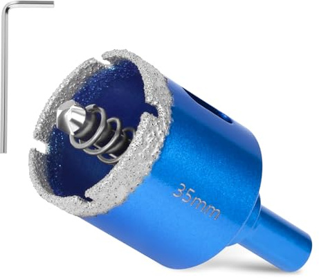 Flintronic Scie Cloche Carrelage, 35mm Scie Cloche Diamantée avec Foret de Centrage, Foret Trépan Diamant, Scies Cloches Diamant, pour Coupe de Verre, Carrelage, Céramique, Marbre, Calcaire