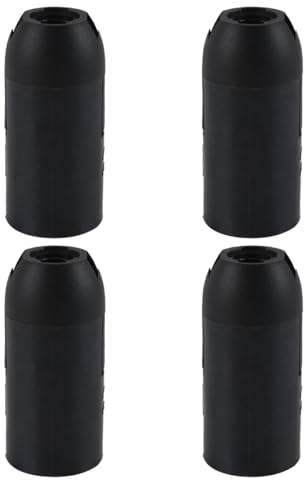 Enwye Lot de 4 Douilles à Visser E14 avec Filetage M10 × 1, Support de Lampe d'affichage, Tension maximale 250 V, Puissance 80 W (Noir)