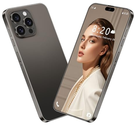 ULUCAN Smartphone I16 Pro MAX de Carga rápida para Exteriores, Desbloqueado, sin Tarjeta SIM, Compatible con Varios Idiomas, 16 GB de RAM, 1 TB de ROM, 8000 mAh, Pantalla HD de 7,3 Pulgadas,Black-1TB
