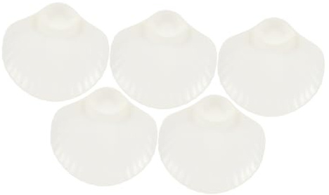 Mipcase Set 5 Pezzi Vassoi per Snack in Pp Bianco a Forma di Conchiglia, Piatto Multiuso Riutilizzabile per Frutta, Antipasti e Sushi in Vari Occasioni